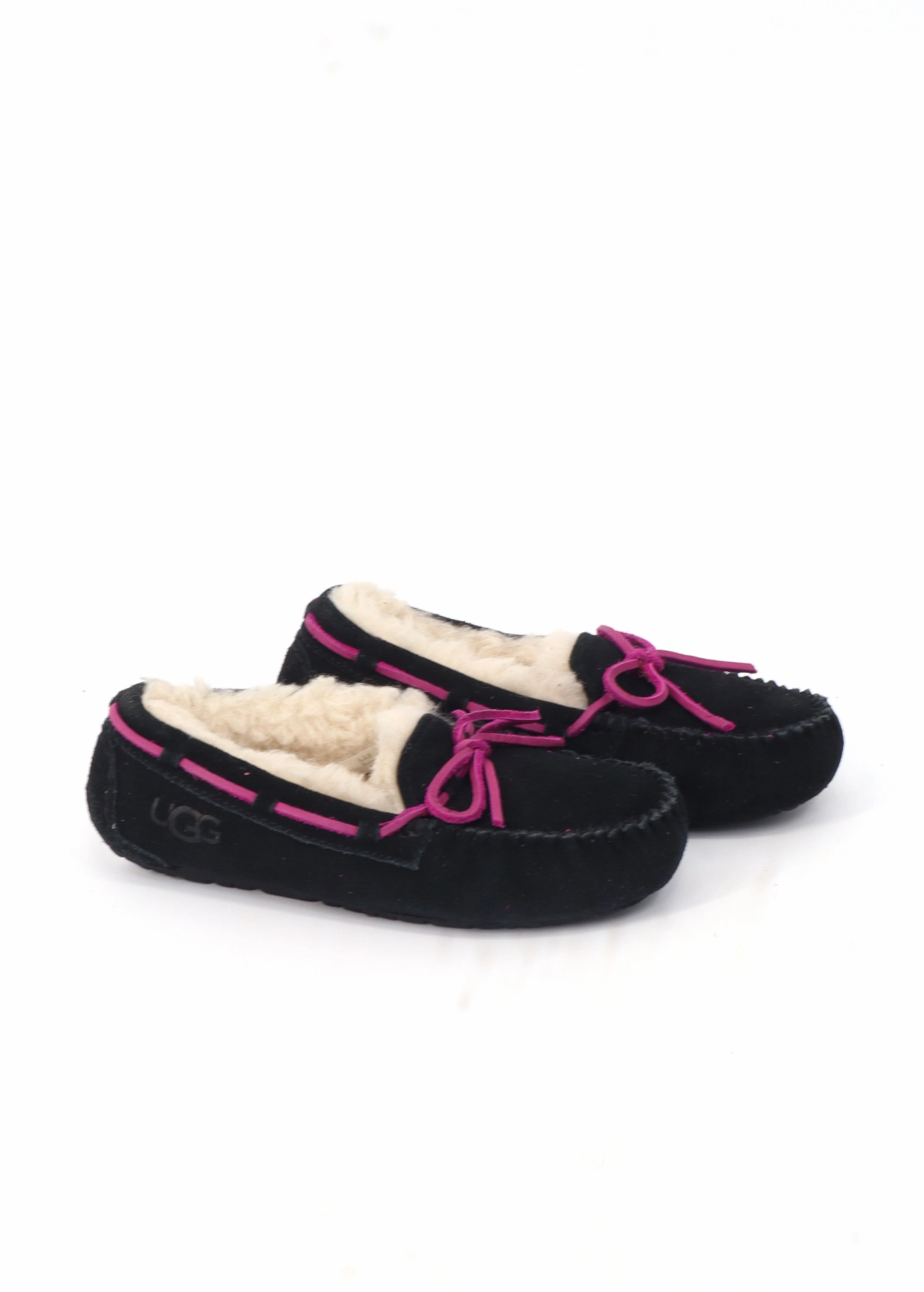 Eleanor Slides Kids Girl's Mocassin Slippers,Black