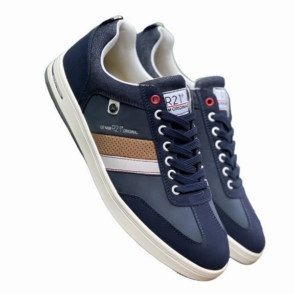 Detroit Oxfords Route 21 Mens 7 Eye Casual Shoe M423NC Navy