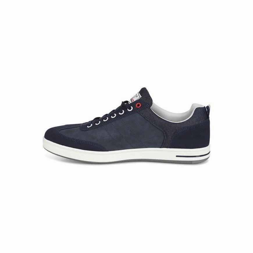 Route 21 Mens 7 Eye Casual Shoe M423NC Navy Greghost Leather Oxfords