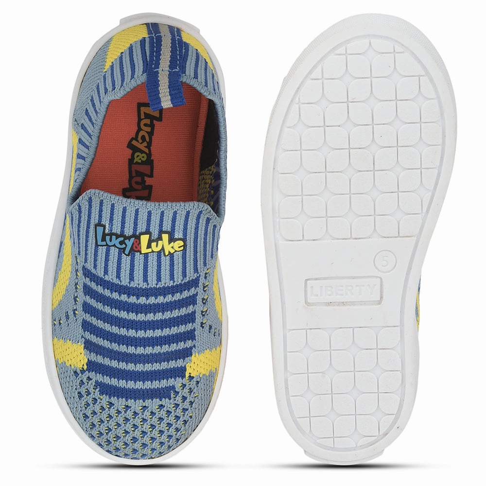 Dressy Walking Shoes Lucy & Luke (Blue) Casual Non Lacing Shoes For Kids MINT-5 By Liberty