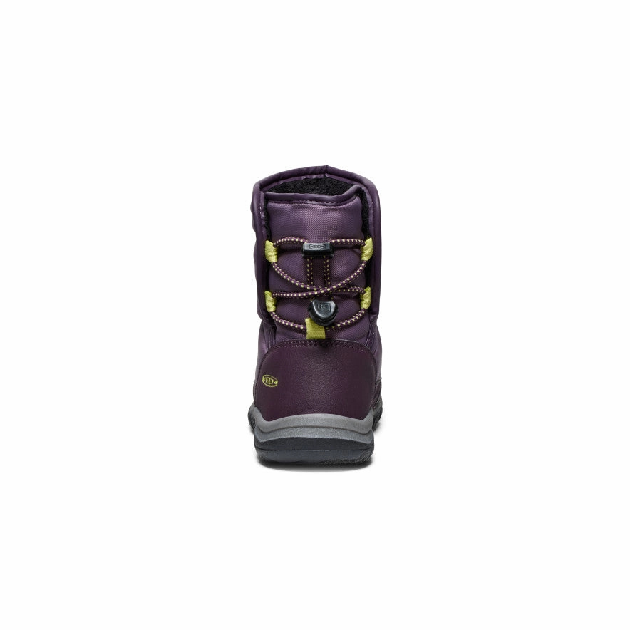 Georgia Snow Boots Little Kids' Puffrider Waterproof Winter Boot  |  Black Plum/Daiquiri Green