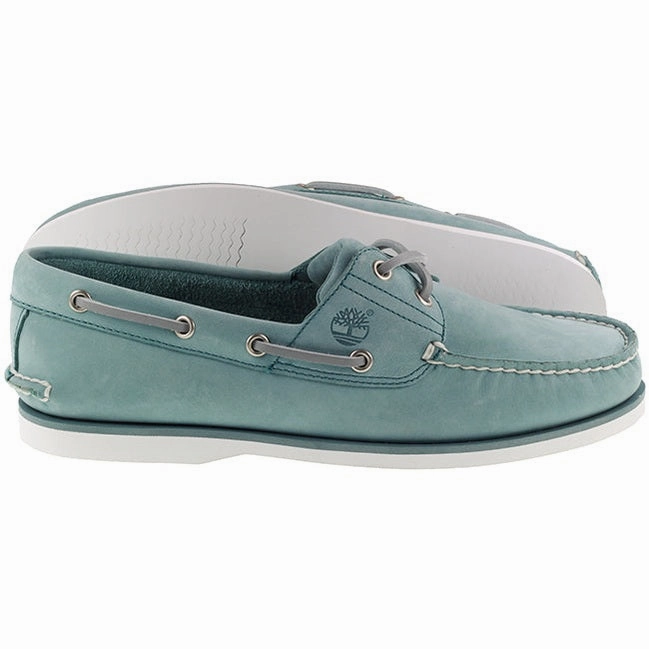 Timberland Boots Mens 2 Eye Classic Boat Shoe Teal Nubuck Boots Dora The Explorer