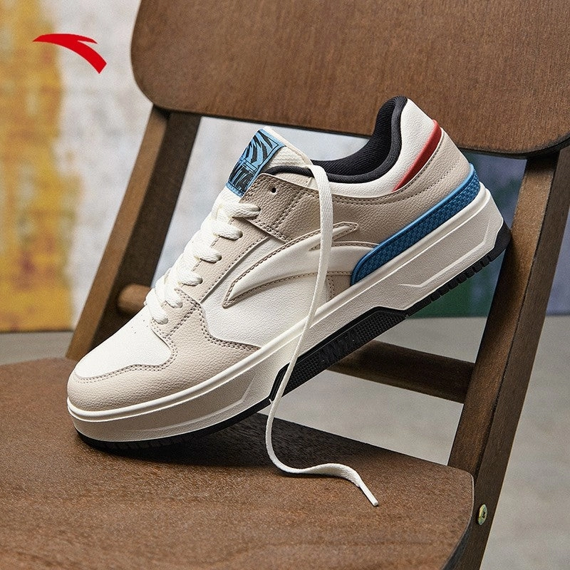 Comanche Skate ANTA Men BASIC Skate Shoes 1125A8010-2 -Ivory White/White (Kasut Lelaki Kasual)