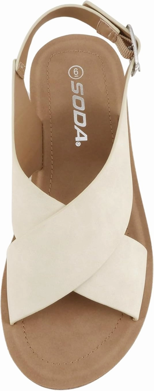 Soda Postman ~ Women Round Toe Crisscross Band Slingback Platform Slide Sandals Frye Flip Flops