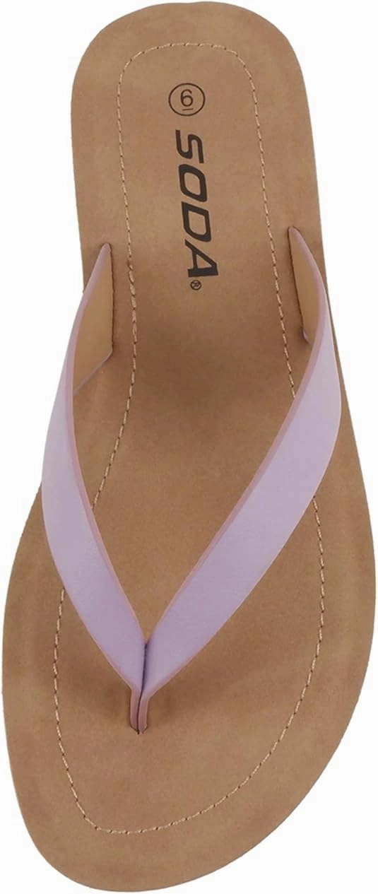 Soda Shoes Women Flip Flops Basic Plain Slippers Thongs Sandals Strap Casual Beach Ella-S Jean Flip Flops