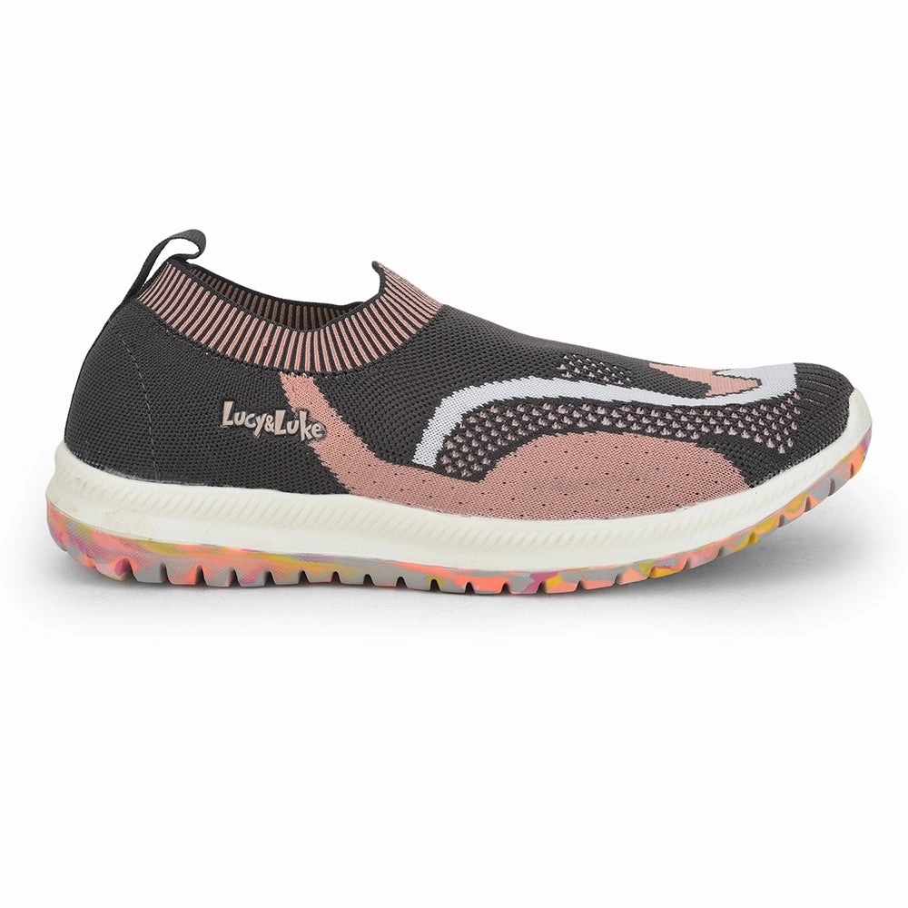 For Walking And Standing All Day Best Stability Walking Lucy & Luke (Grey) Casual Non Lacing Shoes For Kids WING-1 By Liberty