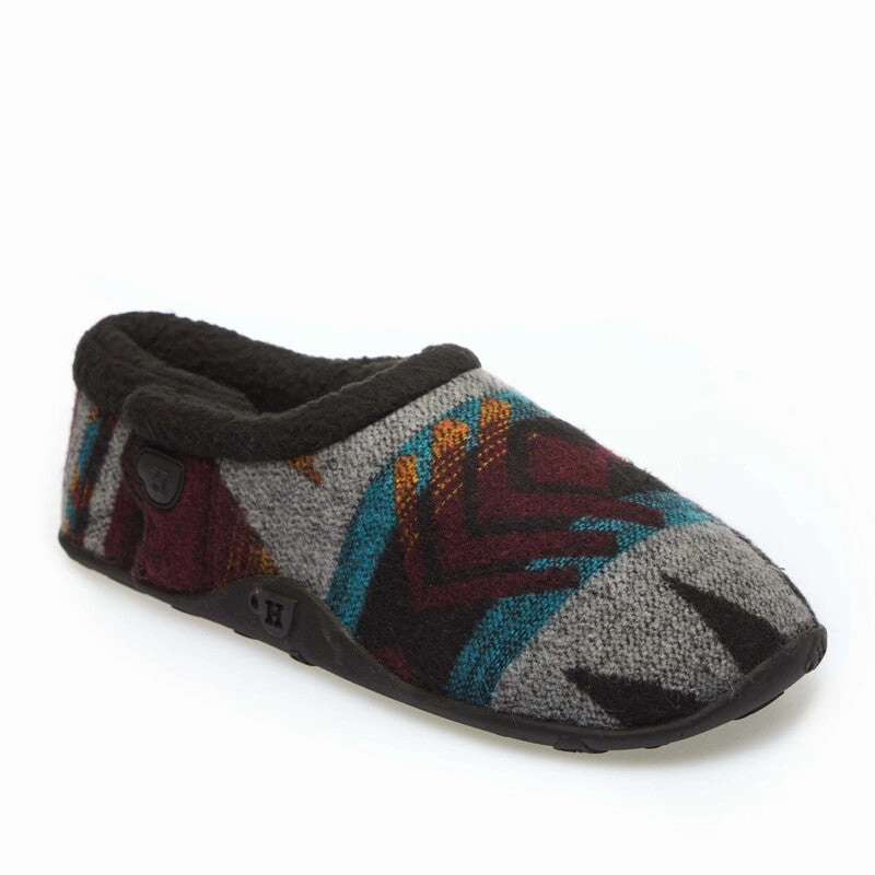 Ethan - Aztec Wine/Grey Pattern Men's Slippers Babouche Slippers Morocco