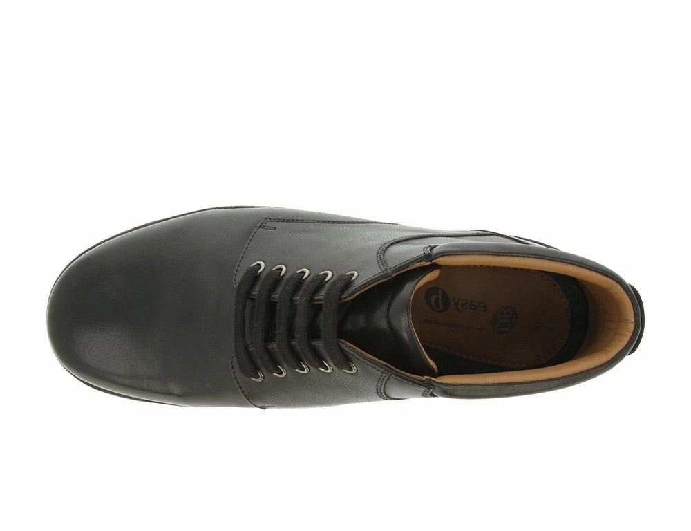 Mid Hiking Boots Mens Wide Fit Douglas Black Leather Boots