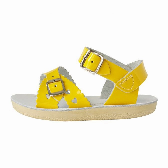 Salt-Water Sweetheart Childrens Shiny Yellow Leather Sandals Fresh Foam X 880 V14 Running Shoe