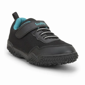 Best Shoes For Travel Walking Lucy & Luke Black Sports Non Lacing Shoes For Kids QUICK-1 By Liberty