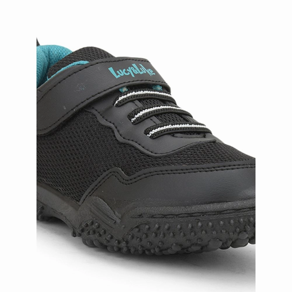 Lucy & Luke Black Sports Non Lacing Shoes For Kids QUICK-1 By Liberty Go Walk Sneakers Walk On