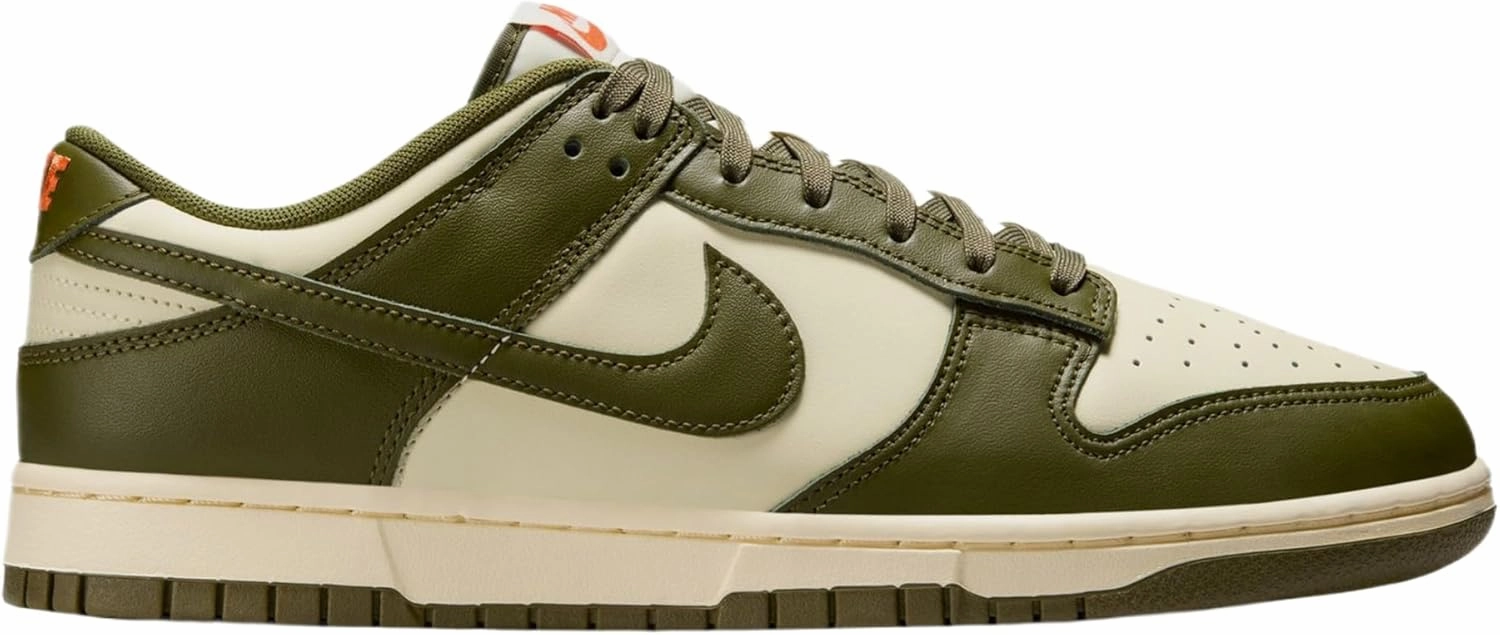 Nike Legacy Lift Shoes Dunk Low Retro Mens Basketball Shoes (Coconut Milk/Rough Green/Electro Orange) (IH0245-113, Beige/Green/Orange)