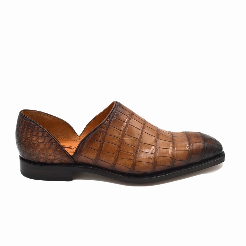 Faux Leather Platform Oxfords Sheriff Collection 22106 Walnut Alligator Ambassador Loafer