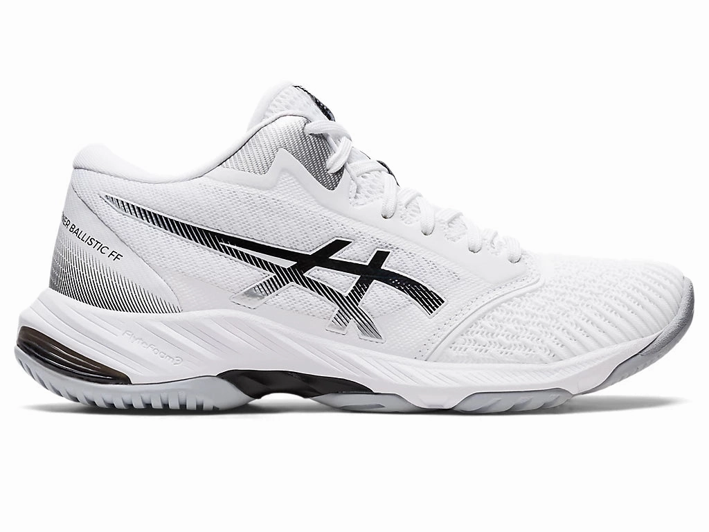 Asics Ankle Support Running Shoes Asics Women's Netburner Ballistic FF MT 3 - white/black CLOSEOUT- NO RETURNS