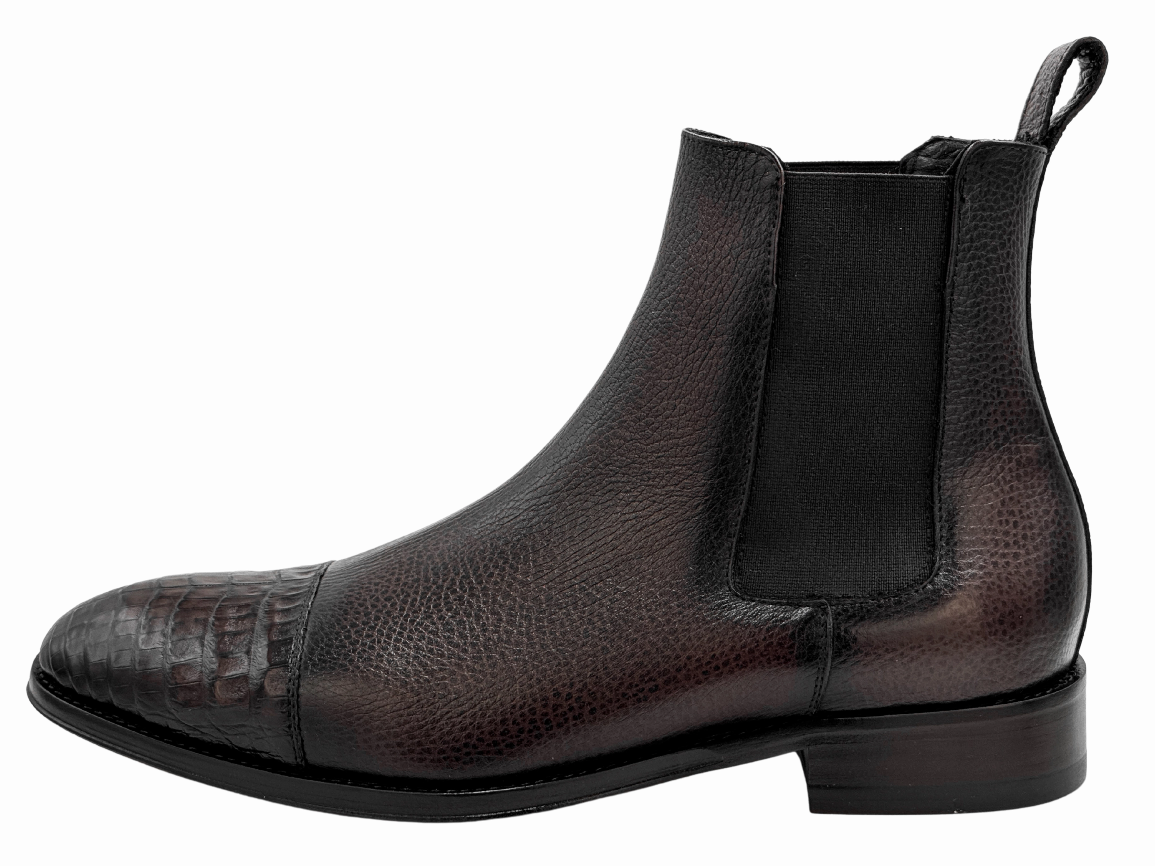 CHELSEA CROCODILE Ankle Chunky Chelsea Boots