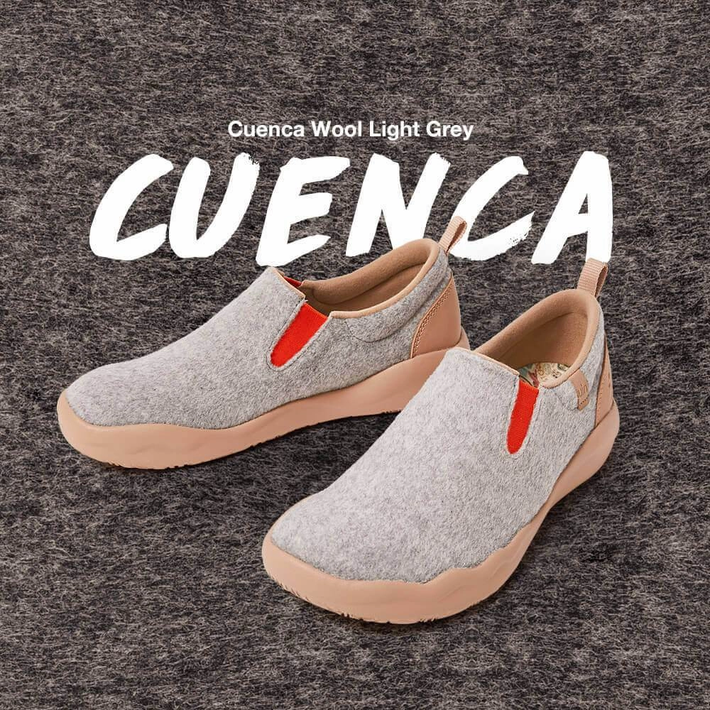 Best Walking Shoes For Arch Support Cuenca Light Grey Wool Men