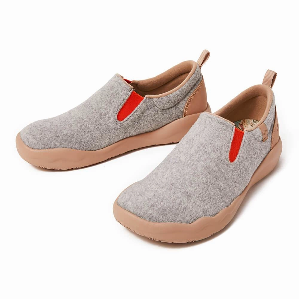 Shoes For Walking In Europe Cuenca Light Grey Wool Men