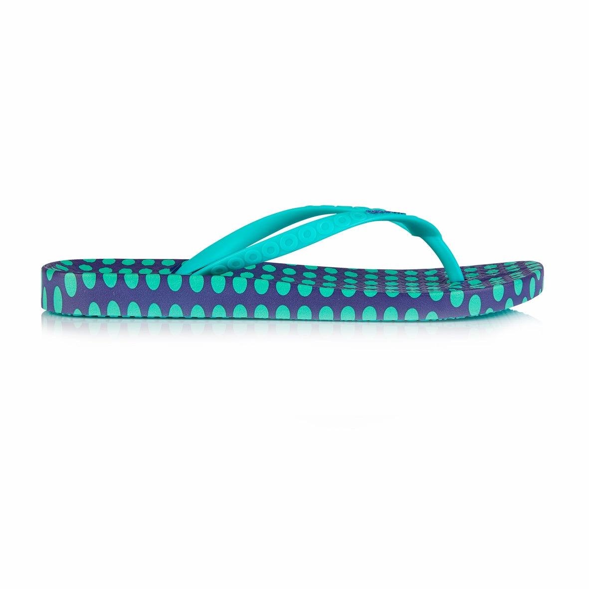 Coloko Laelia Blue & Purple Spot Ergonomic Footbed Flip Flops Highest Rated Flip Flops