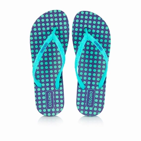 Coloko Laelia Blue & Purple Spot Ergonomic Footbed Flip Flops Ginger Reef Flip Flops