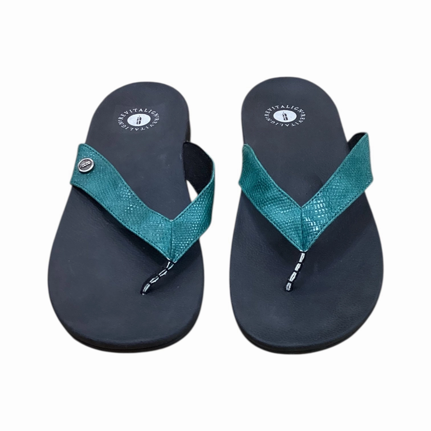 Sandals Flip Flops By Clothes Mentor In Green, Size:10 Flip Flops With Beer Opener On Bottom