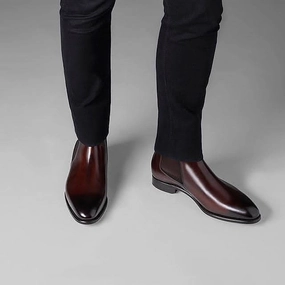 Square Toe Chelsea Boot Ryan Brown Patina Chelsea