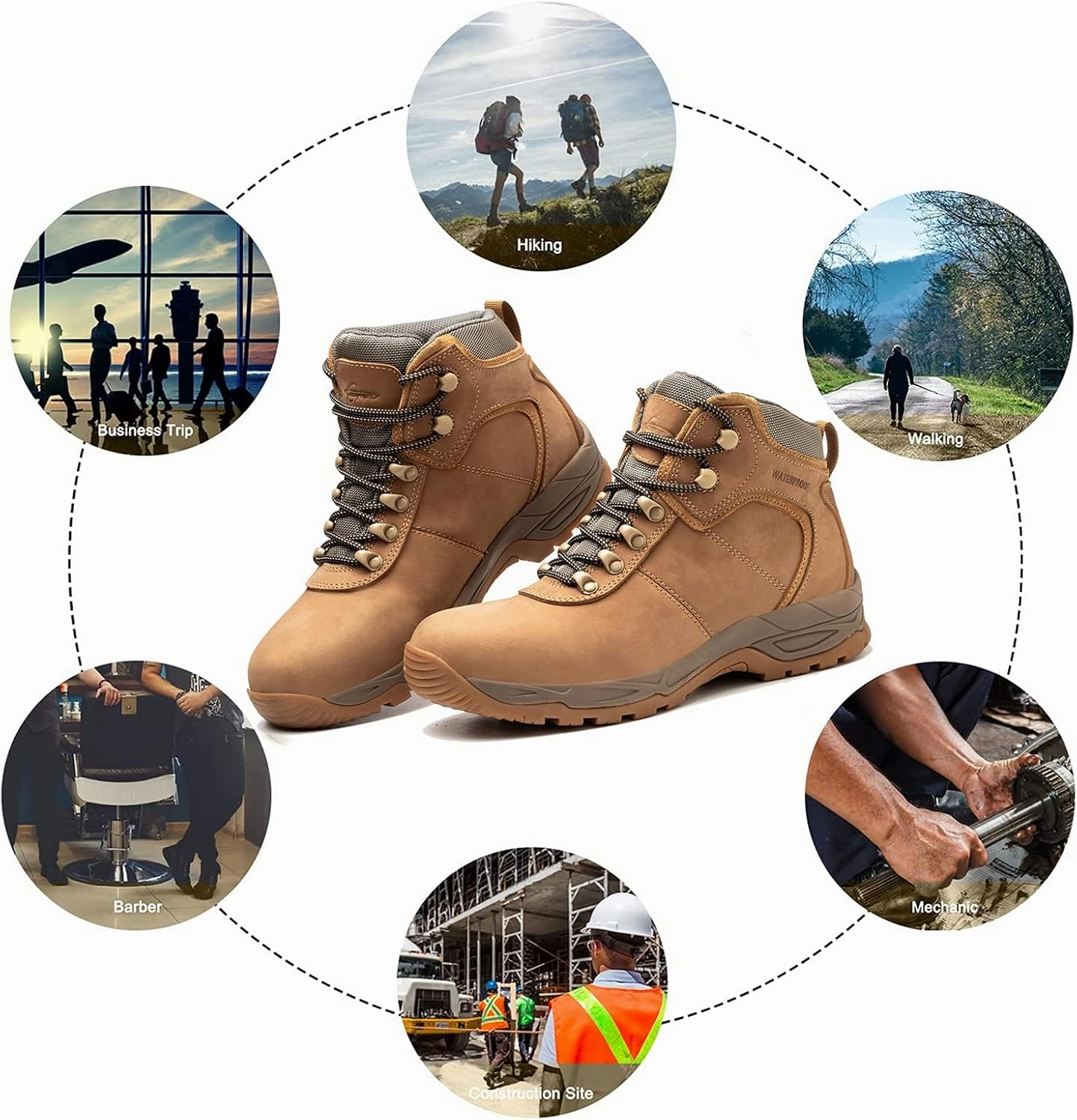 'AZXPROT Waterproof Hiking Boots for Men, 6'' Comfortable Soft Toe Shoes Mid Non Slip Hiking Shoes Outdoor Travel Shoes Leather Hiking Backpack Boots' Asics Gel Venture 7 Shoes