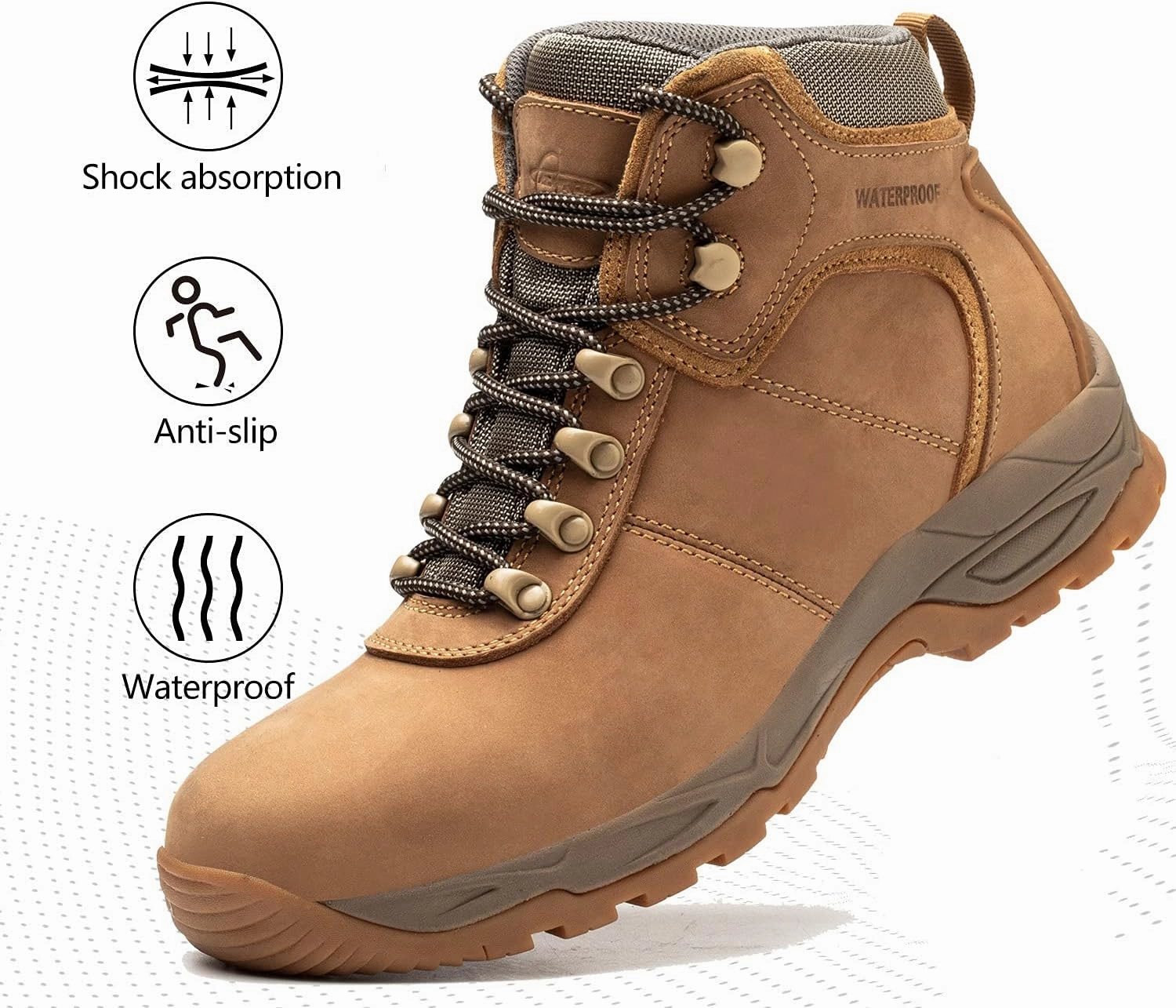 Asics Gel-nimbus Lite 3 Running Shoes 'AZXPROT Waterproof Hiking Boots for Men, 6'' Comfortable Soft Toe Shoes Mid Non Slip Hiking Shoes Outdoor Travel Shoes Leather Hiking Backpack Boots'