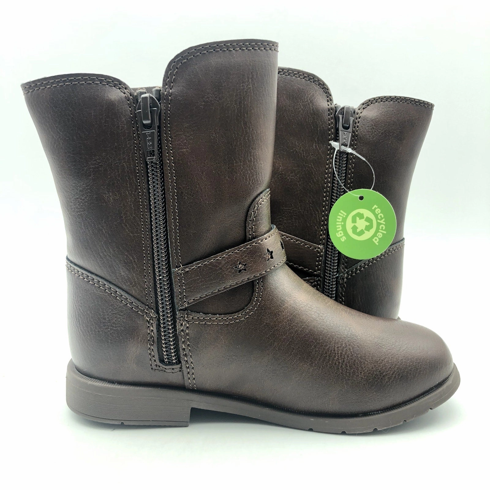 Safety Toe Hiking Boots Stride Rite Girls SR Lizz Boots Size 10 Toddler Shoes Brown NIB