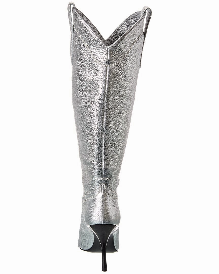 Stuart Weitzman Outwest 100 Leather Knee-High Boot Brown Chunky Heel Knee High Boots