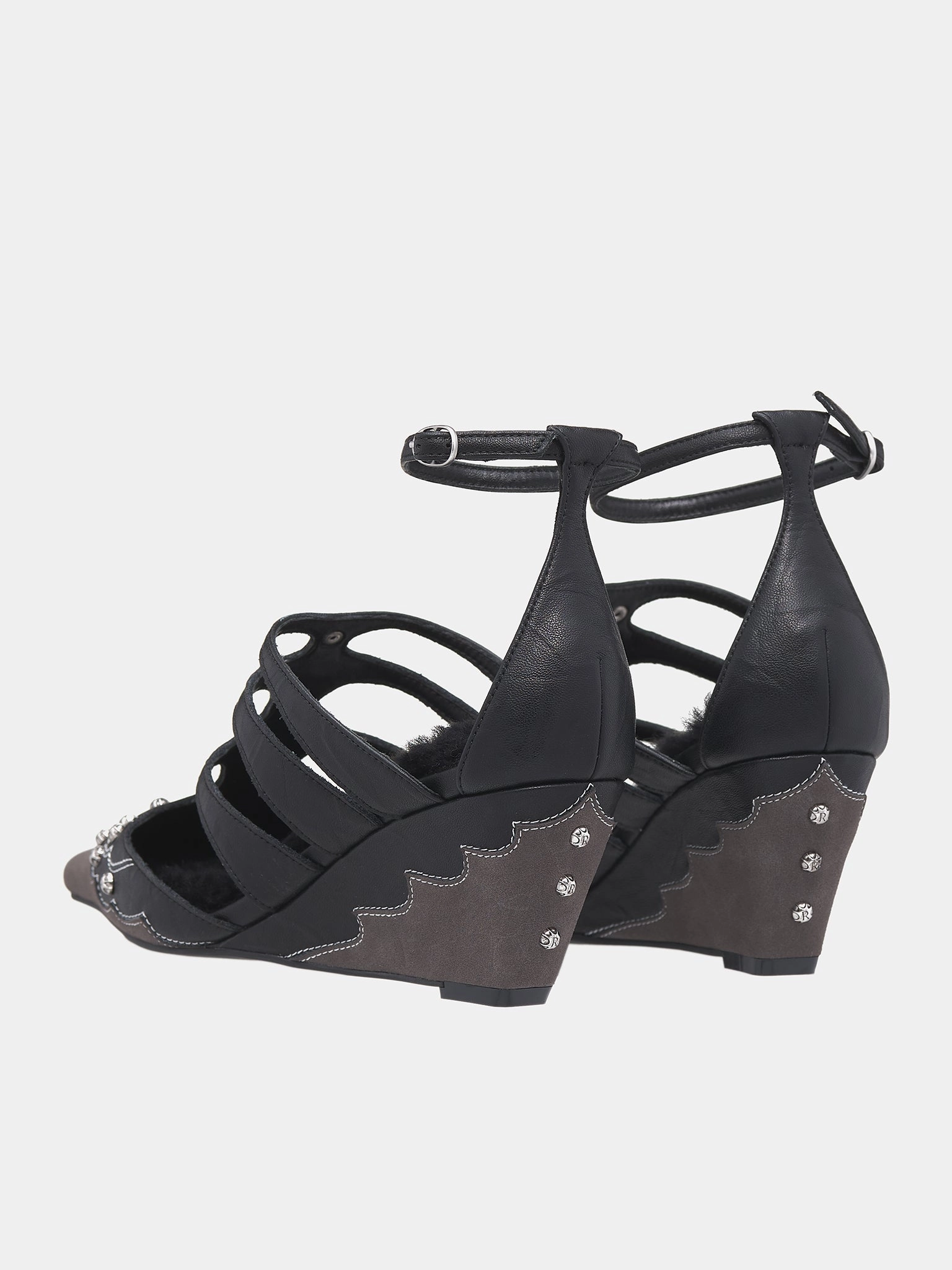 Rivet Ankle Strap Heels (SH01O-ONYX) Low Moto Ankle Boots