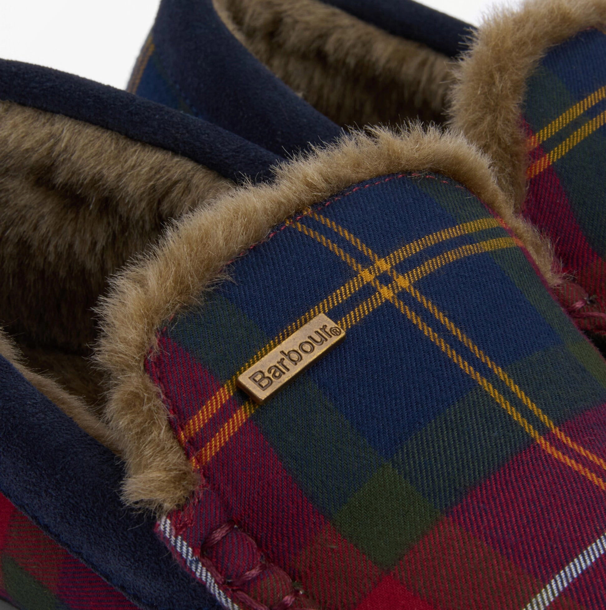 Barbour MONTY Mens Moccasin Slippers Winterberry Tartan Beavis And Butthead Slippers