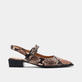 Best Brands For Chelsea Boots Chelsea Brown Snake Leather Slingback Block Heels