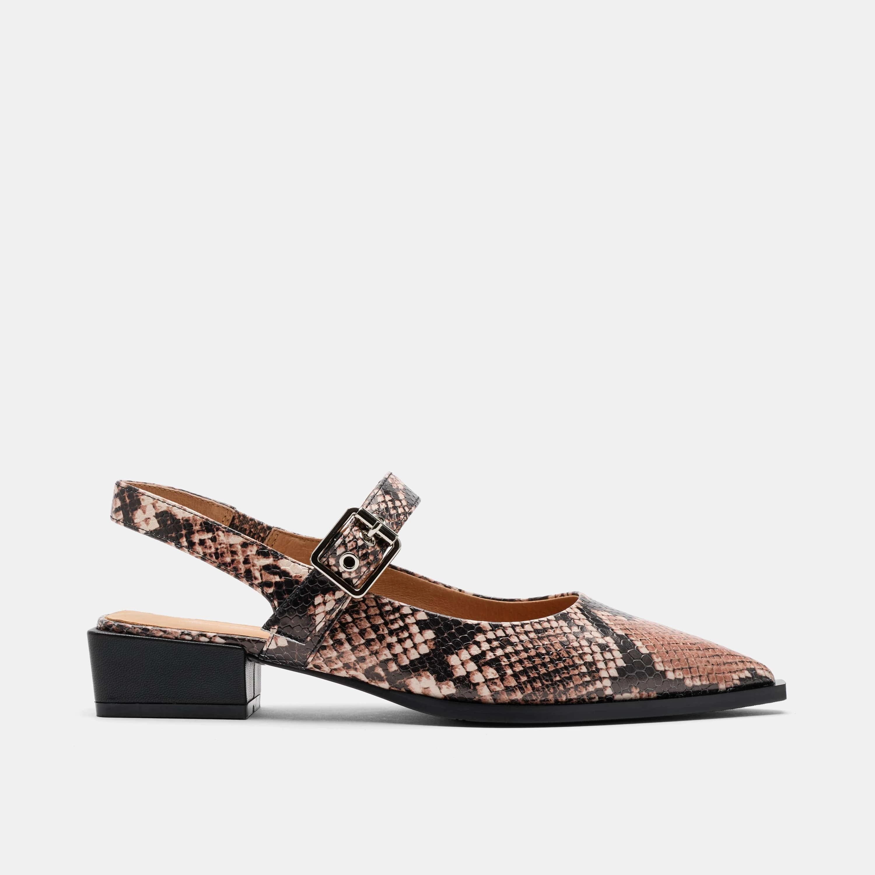 Chelsea Brown Snake Leather Slingback Block Heels Vagabond Marja Chelsea Boots