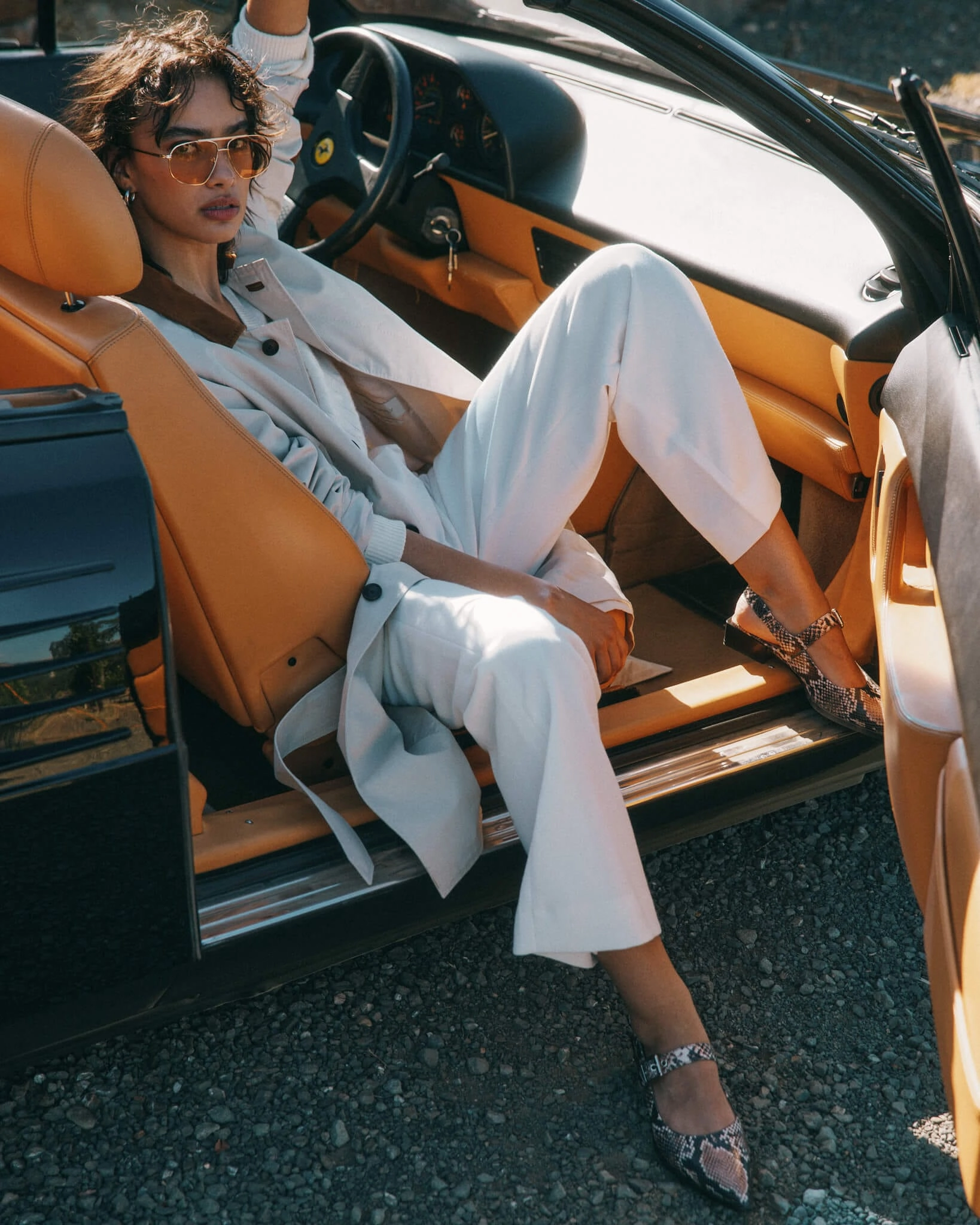 Chelsea Hunter Boots Chelsea Brown Snake Leather Slingback Block Heels