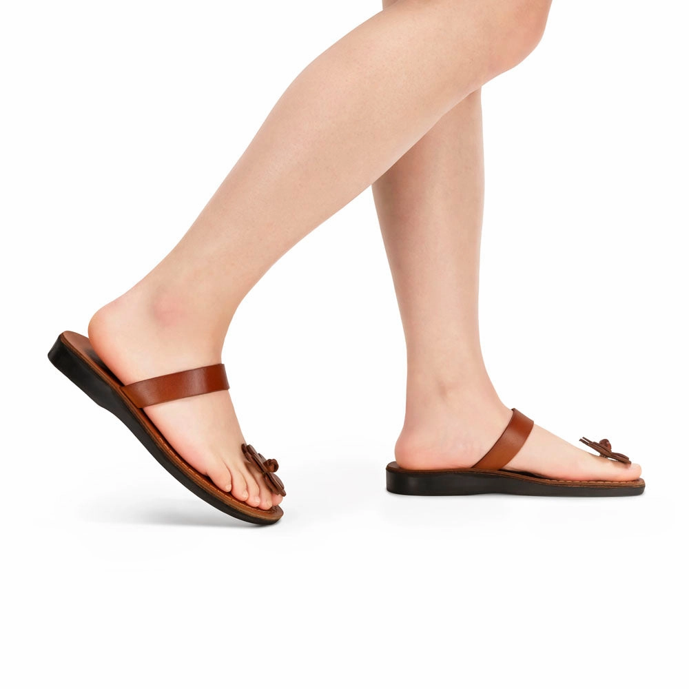 Esther - Leather Flower Flip Flops | Honey Happy Birthday With Flip Flops