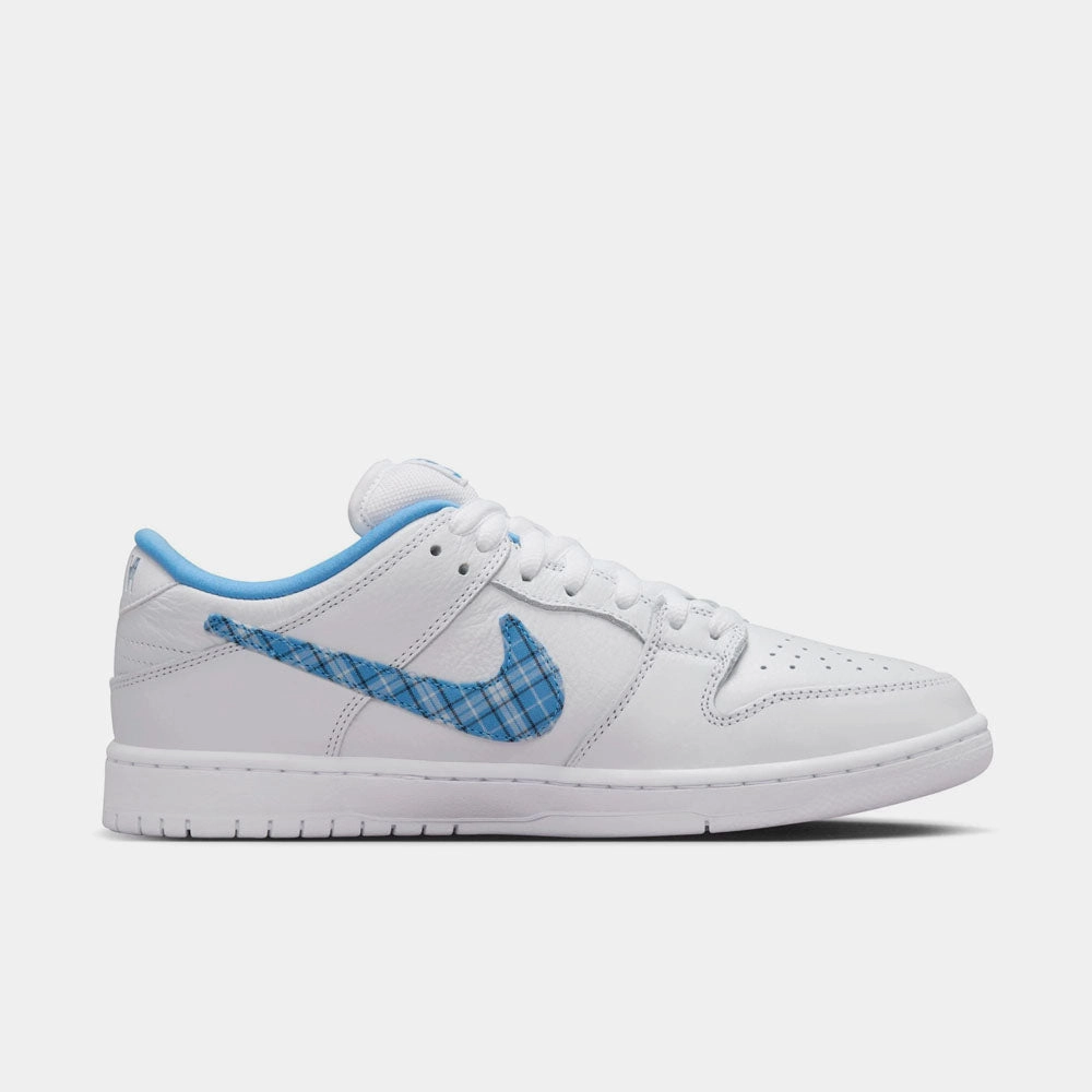 Bengals Nike Shoes Nike SB - Dunk Low Pro Shoes - White / University Blue / Midnight Navy