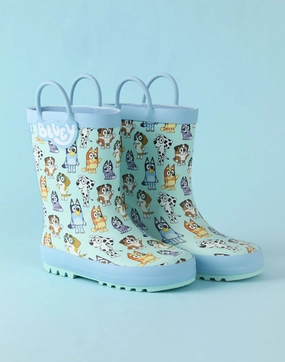 Doggy Boots Bluey Unisex Kids Blue Wellington Boots with Handles