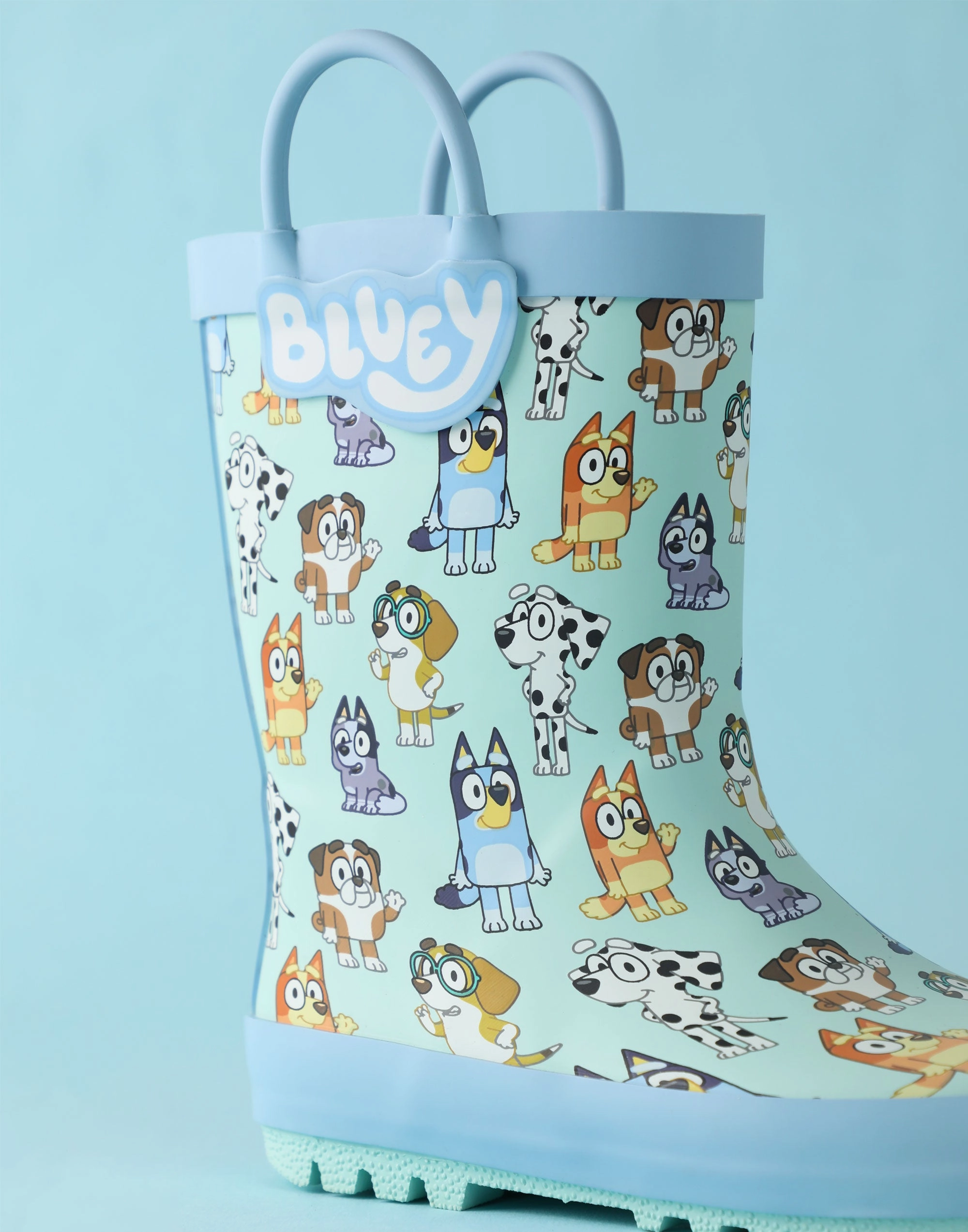 Bluey Unisex Kids Blue Wellington Boots with Handles Mickey Mouse Boots