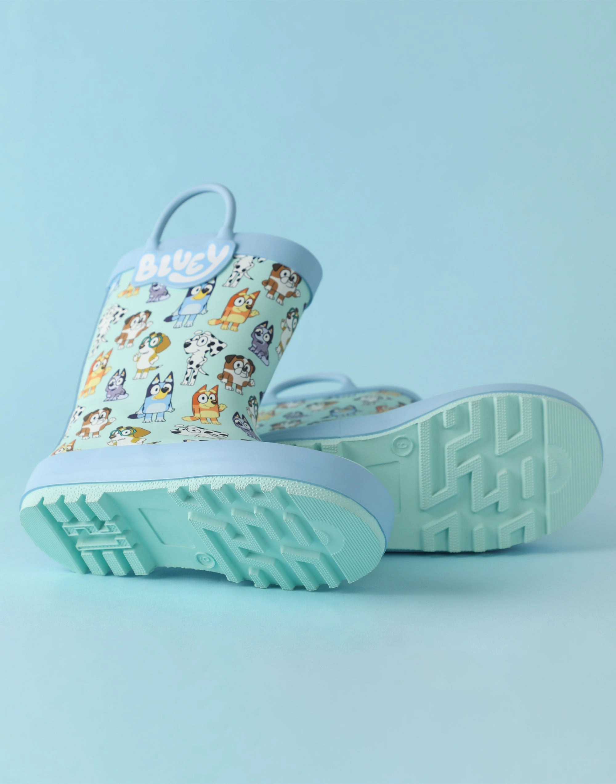 Bluey Unisex Kids Blue Wellington Boots with Handles Fire Station Boots