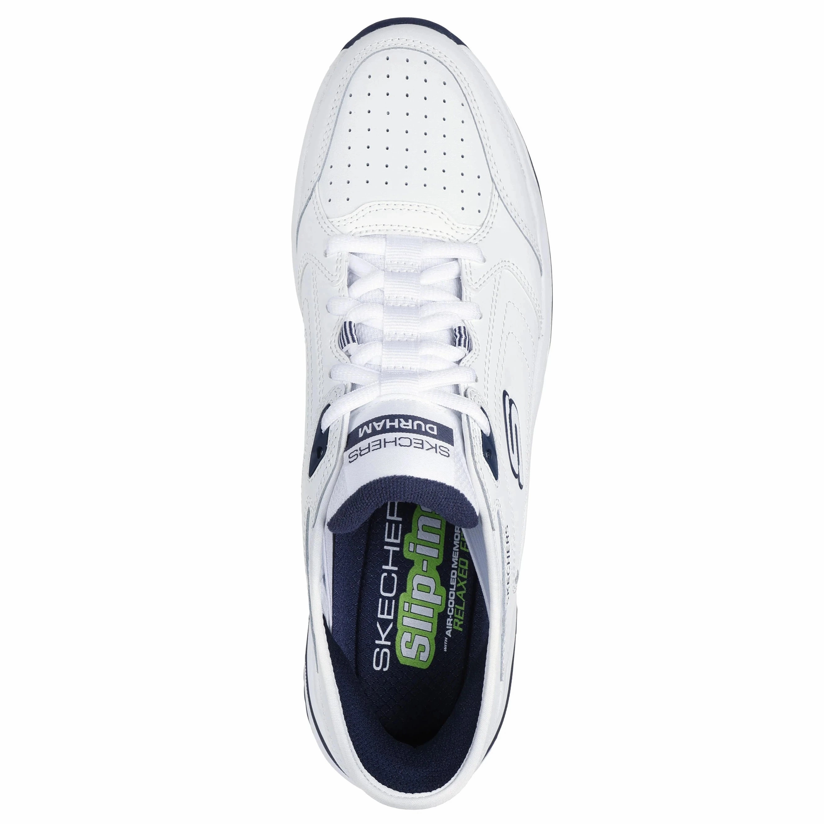 Men's Skechers Slip-ins RF: Durham-Delvor White/Navy Best Shoe Insoles For Walking