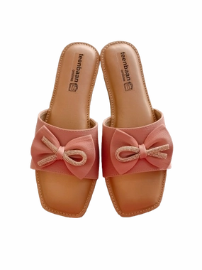 Glittering Bow Stone Flip Guam Flip Flops