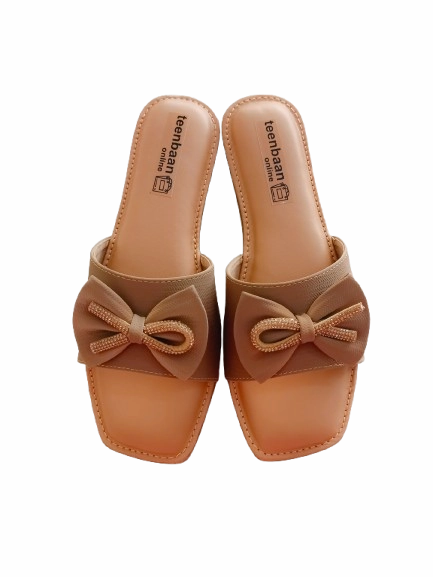 Glittering Bow Stone Flip Flip Flop Feet