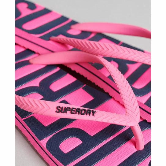Basic Flip Flops Superdry Womens Vintage Vegan Flip Flops Fluro Pink