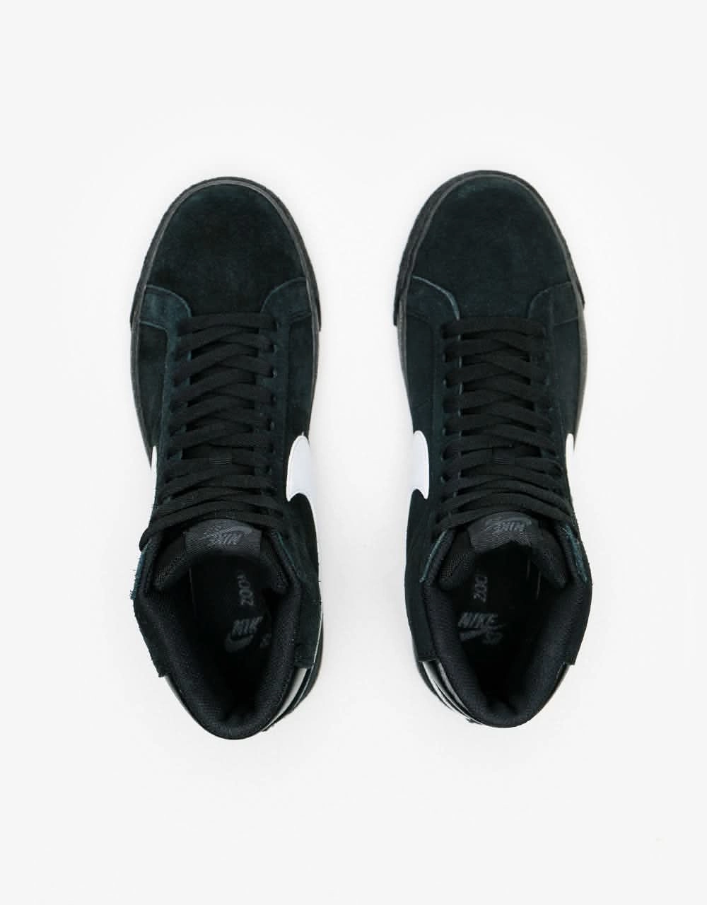 Cool Casual Nike Shoes Nike SB Zoom Blazer Mid Skate Shoes - Black/White-Black-Black