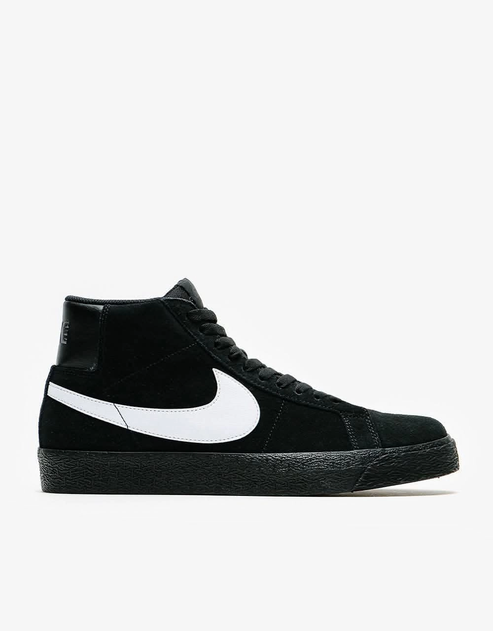 Nike SB Zoom Blazer Mid Skate Shoes - Black/White-Black-Black Original Andre Agassi Nike Shoes