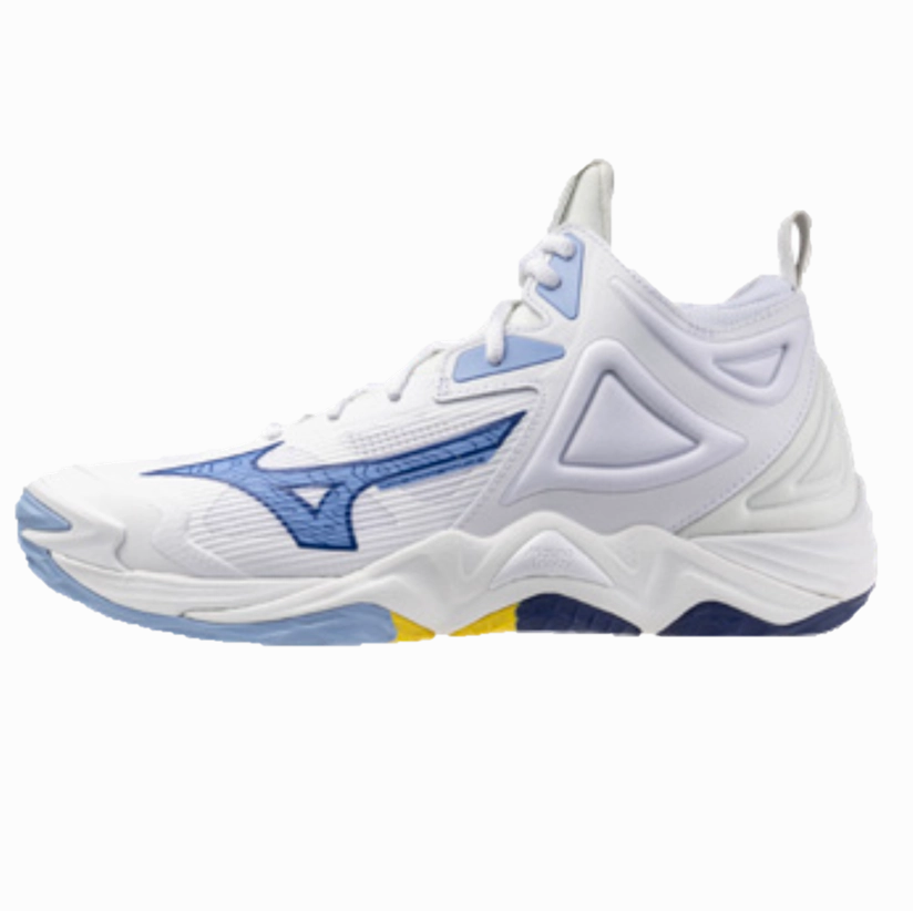 Under Armour Volleyball Shoes WAVE MOMENTUM 3 MID - White/Bellwether Blue/Bel Air Blue (NEW)