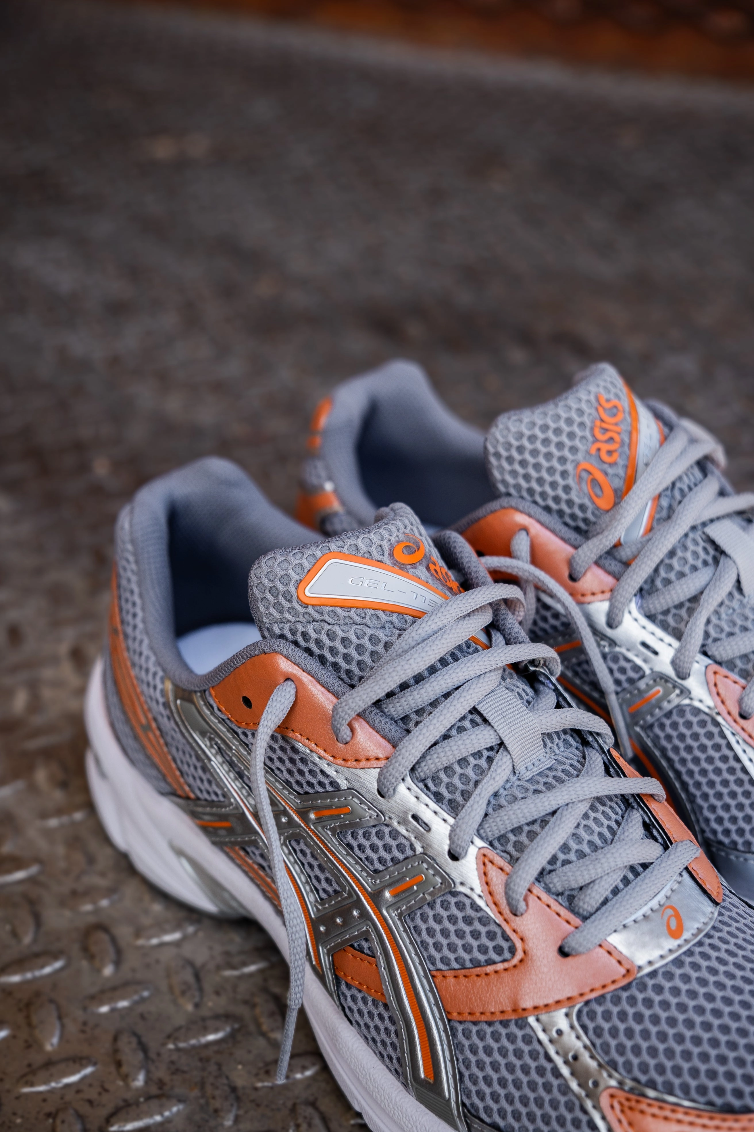 Jasmine Paolini Asics Shoes Mens Asics Gel-1130 (Cement Grey/Rust Orange)