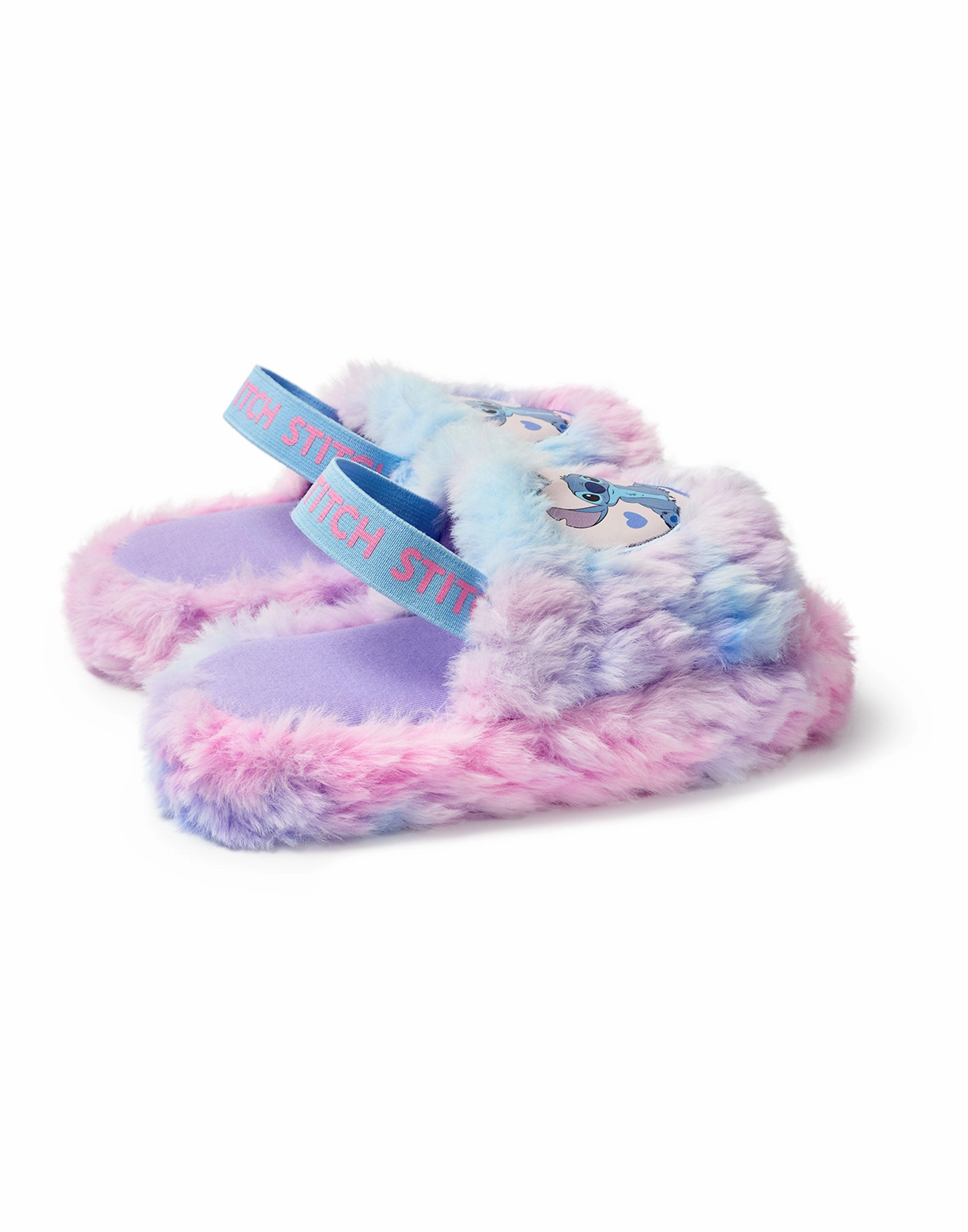 Flat Slides Disney Lilo & Stitch Girls Fluffy Slider Slippers