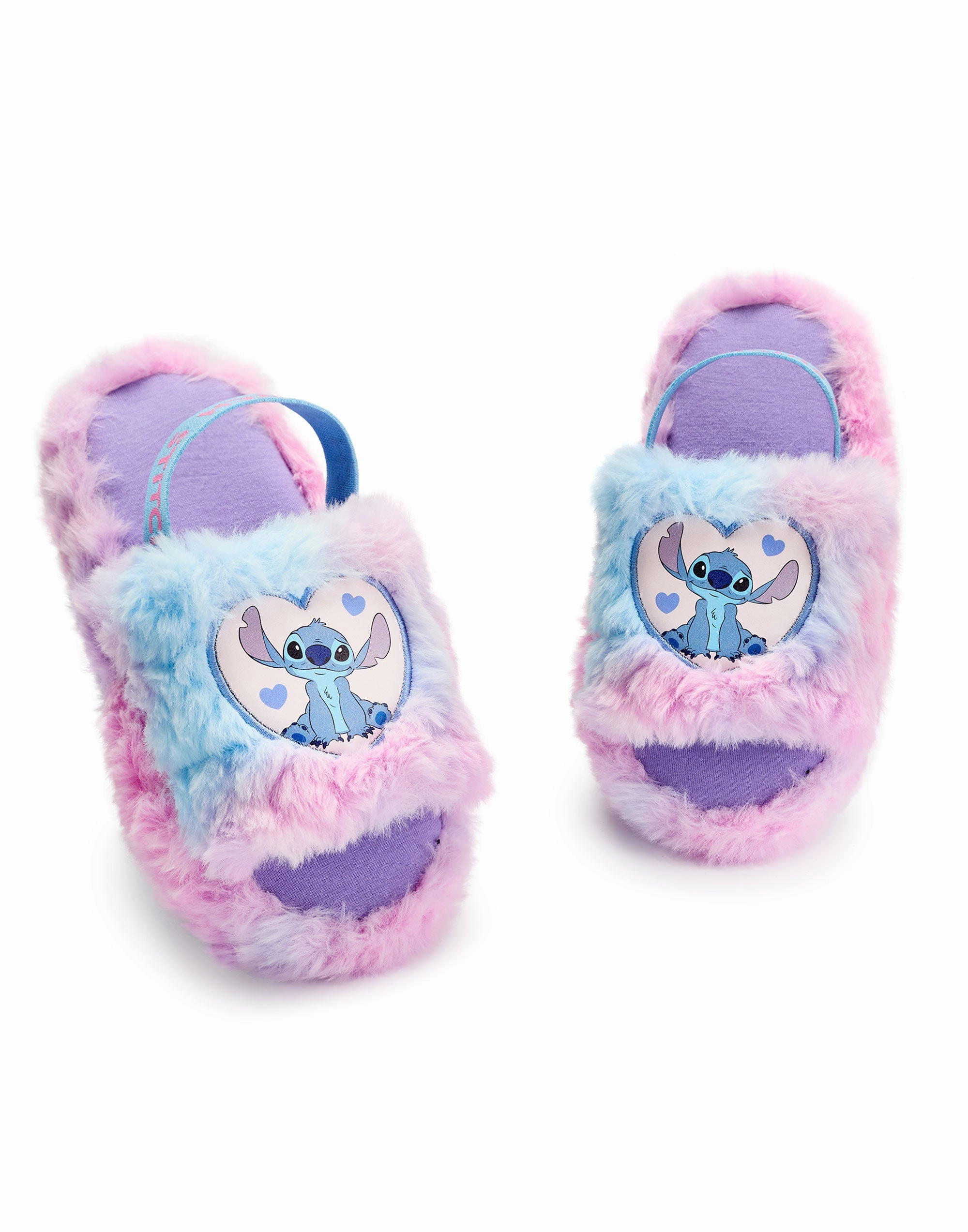 Disney Lilo & Stitch Girls Fluffy Slider Slippers Fairy Slippers