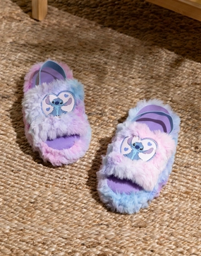 Disney Lilo & Stitch Girls Fluffy Slider Slippers Mama Slippers